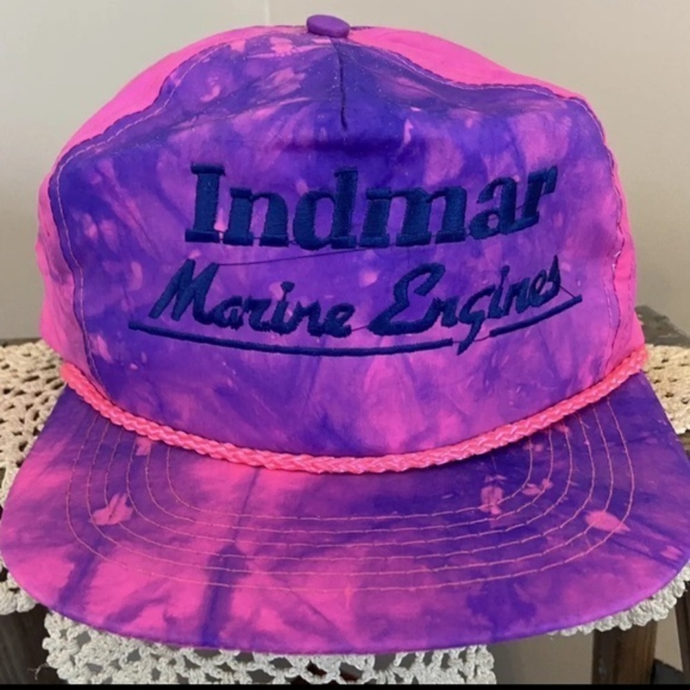 Vintage Indmar Marine Engines Tye Dye Snap Back Ballcap